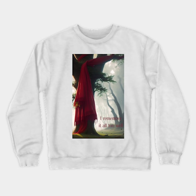 Red Scarf in Tree Lyrics Crewneck Sweatshirt by Starcat31